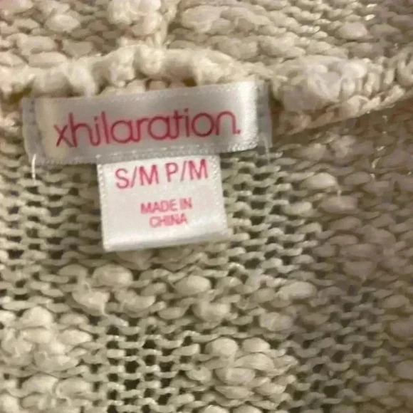 Xhilaration sleeveless open front waterfall cardigan in off white size s/m p/m - Picture 3 of 4